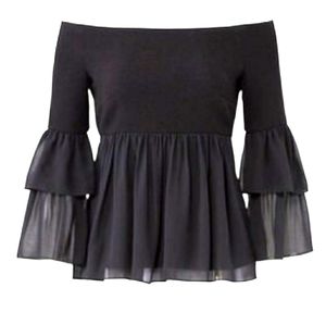 RACHEL ZOE BLACK CHARLOTTE TOP